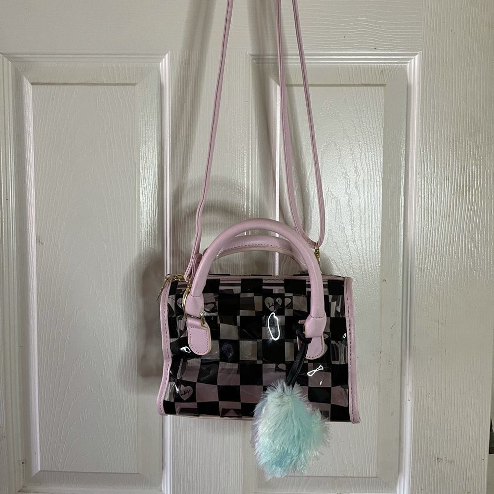 Luv Betsey small Satchel pink,black crossbody bag.